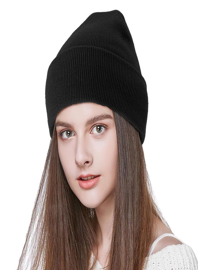 QPIXVB Black Beanie,Winter Beanie Hats for Women Men,Christmas Stocking Stuffers Under 10 Dollars for Teens Dad Mom,White Elephant Gifts for Adults,Camping Hiking Gift,Brimless Hat - Image 5